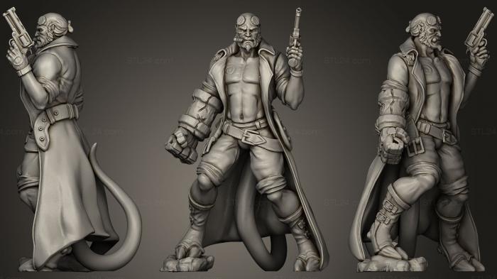 Статуэтки герои, монстры и демоны (Хеллбой, STKM_0228) 3D модель для ЧПУ станка